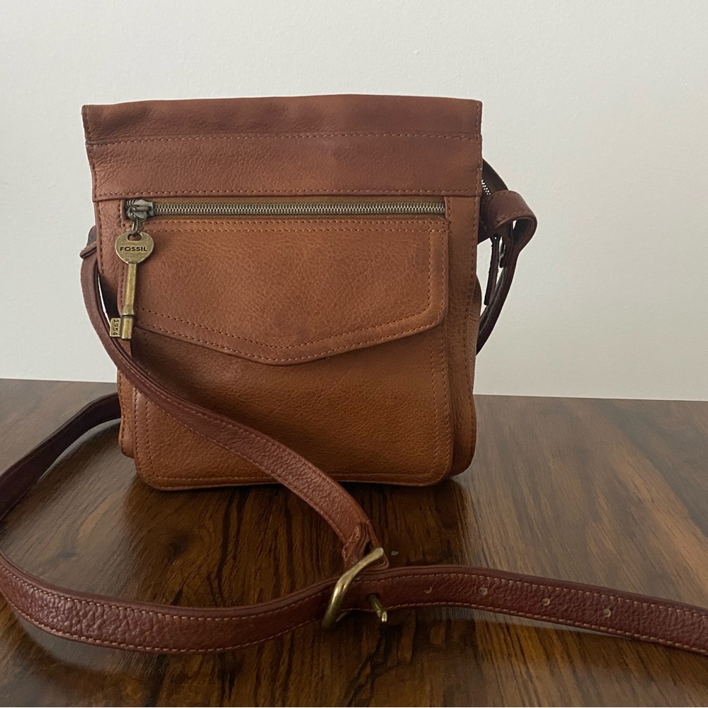 Fossil leather crossbody